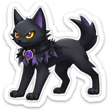 cool edgy evil beautiful pretty anthro godly legendary powerful colorful black shiny fantasy elegant nargacuga-bat-cat-Fakemon wearing a collar, techwear punk style, full body sticker