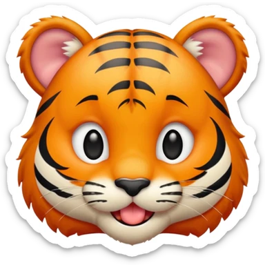 A cute little tiger show his tongue sticker