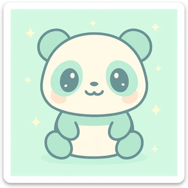 cute panda kawaii cartoon style sticker