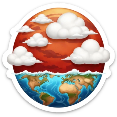 Planet Earth but ocean red land brown sticker