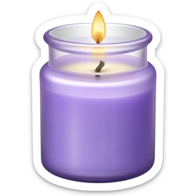 Lavender candle – purple wax in frosted glass jar sticker