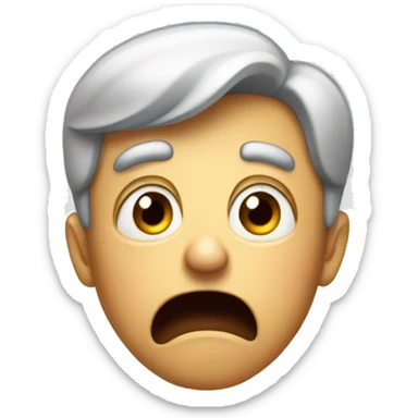 a shocked and horrified face that looks a 100 years old sticker