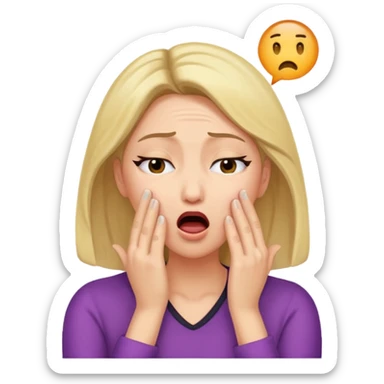 Actress shocked faint backwards with hand on forehead, mouth open, eyes closed sticker