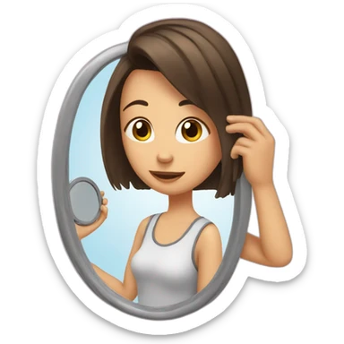 Girl who is taking a mirror-picture sticker