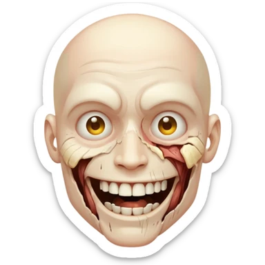 Dead inside peeling happy face away to reveal dead face sticker