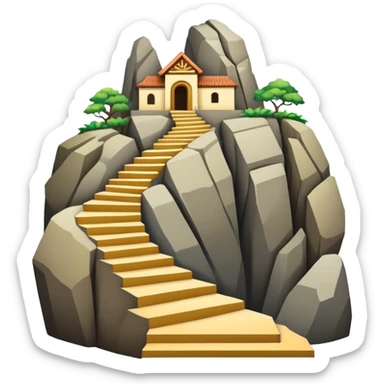 Guatapé Rock Landmark Emoji – Depicting the monolithic rock with its zigzagging staircase. sticker
