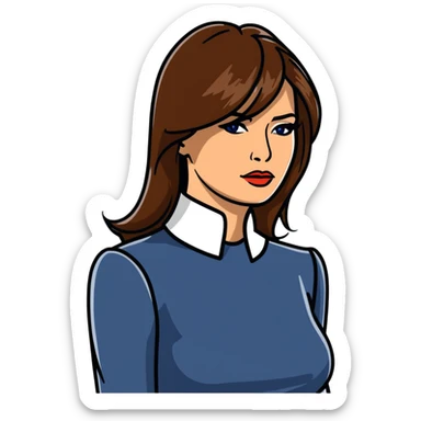 Melania Trump former model and First Lady with elegant appearance sticker