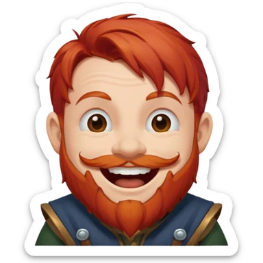 Ein zwerg mit roten Haaren der lacht sticker