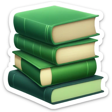 cozy books in a pile different shades of green sticker