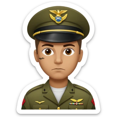 crie emojis de um soldado do corpo de fuzileiros navais do brasil com cara de mau sticker