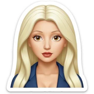 Christina Aguilera with long platinum blonde hair  sticker