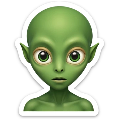 alien living in desert, just face  sticker