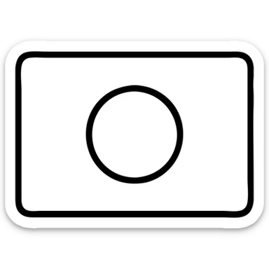 modern Japanese flag with white rectangle and red circle sticker