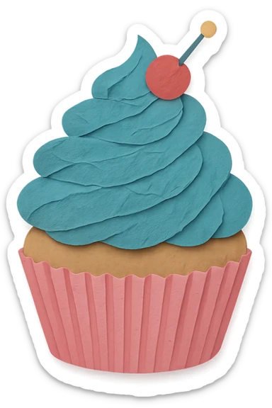 Change the icing to blue, keep the cupcake style. sticker