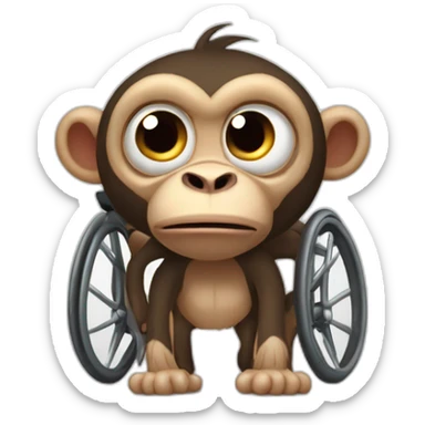 Very angry monkey small ferocious rollins eyes really cute wheelchair sticker