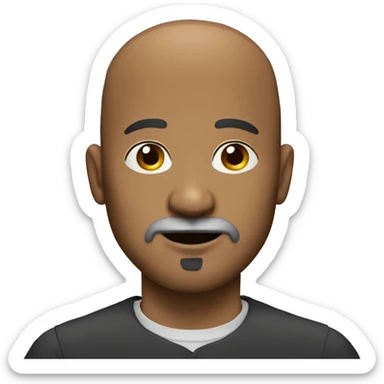 a bald headed 50 year old with a goatee beard sticker