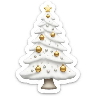 white christmas tree with neutral ornaments  sticker