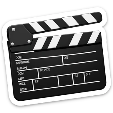 extreme minimalism clapperboard, single line drawing, barely recognizable outline sticker