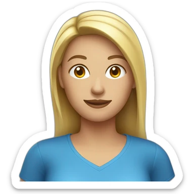 HR manager woman wearing blue t-shirt sticker