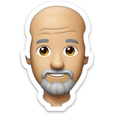 bald bob ross with bald hair sticker