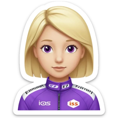 girl blonde, Race Driver purple cloth sticker