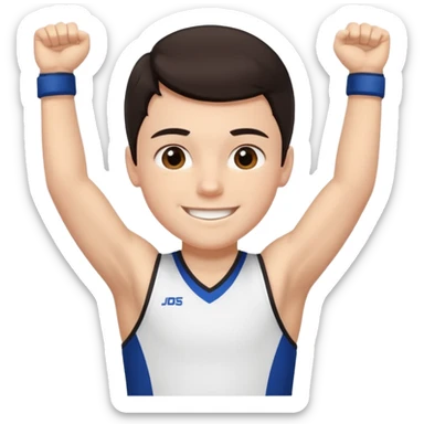 All star cheerleader White boy with dark hair iphone emoji sticker