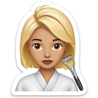 Hairstylist coloring hair sticker