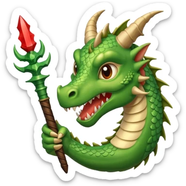 ein Drache mit einem Zauberstab in der Hand  und einem Zilinder auf dem kopf sticker