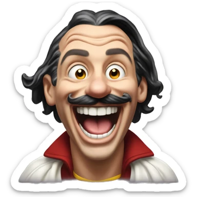Laughing clever Zlatan in Uncle Scrooge style, oil paint, mysterious eyes, intricate lips, masterpiece pose, odd perspective, beautiful, desirable, logical sticker