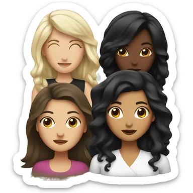 Women, black hair, kissing another woman sticker