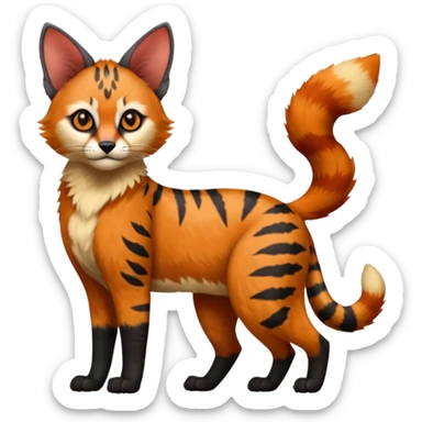 Serval-Caracal-Red-Panda-Lykoi-Sphynx-fusion-hybrid-animal-creature, full body sticker