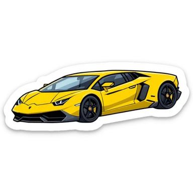 A Lamborghini having a Round behind sticker