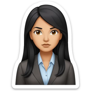 Hispanic business woman with long hair, determined sticker