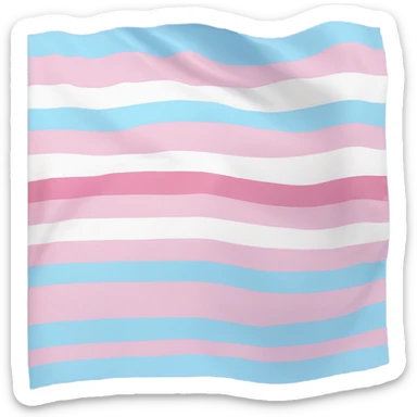 transgender pride flag with five horizontal stripes: light blue, pink, white, pink, and light blue sticker