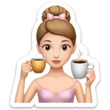 Bailarina con cabeza de taza de café  sticker