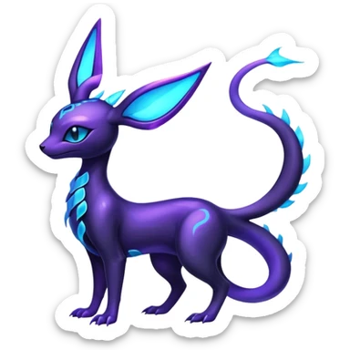 Shiny Ethereal Celestial Futuristic Salandit-Umbreon-Espeon-Hybrid (Full body) sticker