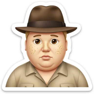 A really obese man wearing a fedora and covered in pimples sticker