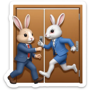 I want the alliance leader to kick me out of the alliance and close the door, so that they both look like rabbits.استیکرش با متن کیبورد باشه sticker