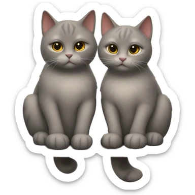 Two kitties head touching lovingly sitting on a bench at night sticker