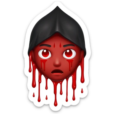 Generate a emoji with a plain white background and all capitalized black colored words  that say BLACK DISCIPLES with the bottom letters very bottoms dripping down like blood that start out black but turn red halfway down the black drips all of them sticker