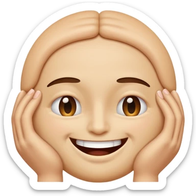 I want an overly excited face that says “I am so excited, I cannot contain. With eyes tightly squeezed closed together and a big grin emoji. With shut  eyes  sticker