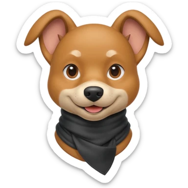 thief dog portrait, head and shoulders only, playful sneaky look, burglar scarf collar, mischievous smile, 3D cartoon, mobile game icon style, clean background, no text, no watermark
 sticker