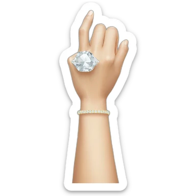 diamond ring on a raised middle finger on closed fist sticker
