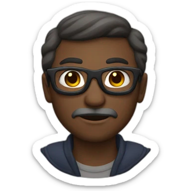 Homme chauve métisse lunette sticker