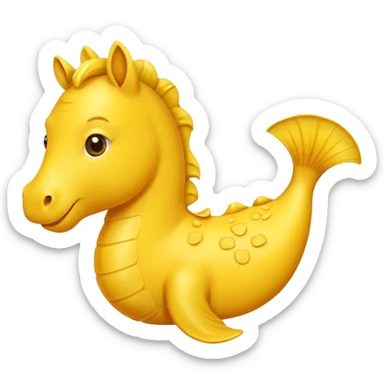 Peut tu me faire un emoji hippocampe jaune ? sticker