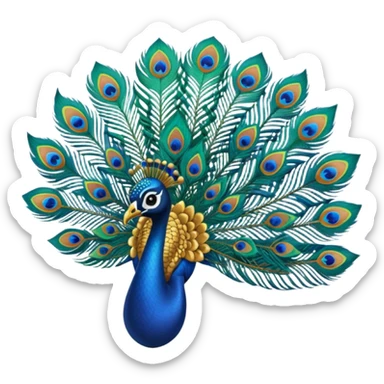 peacock feather with Krishna sticker