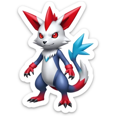 Cool Edgy Shiny Digimon-Weavile-Zangoose-Quilava-hybrid full body sticker