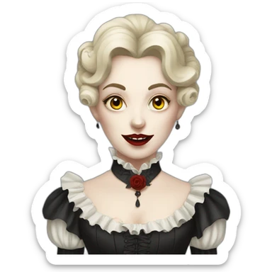 victorian lady vampire sticker