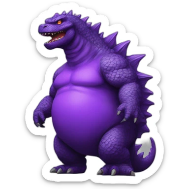 Godzilla obesity purple sticker