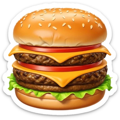 i want the Gooey Cheeseburger in 5–20° gentle bird’s-eye angle

 sticker